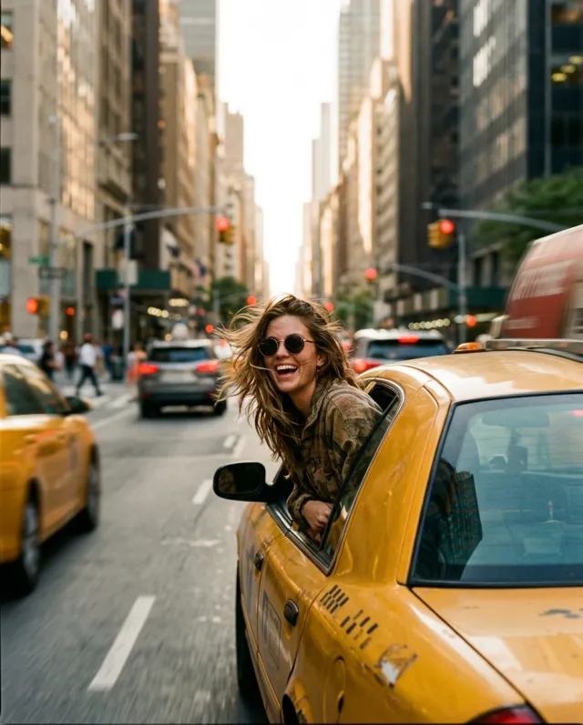 Yellow cab window, New York